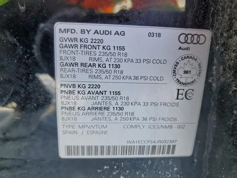 2018 AUDI Q3 PREMIUM  