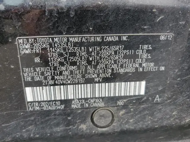 2012 TOYOTA RAV4   