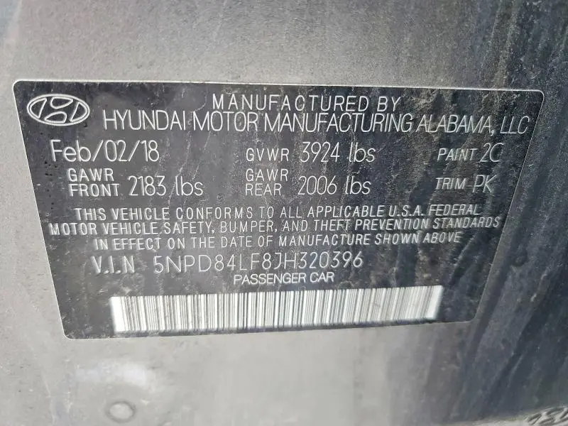 2018 HYUNDAI ELANTRA SEL  