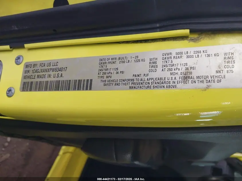 2023 JEEP WRANGLER 2-DOOR SPORT 4X4