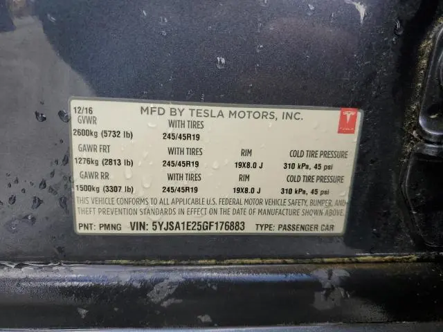 2016 TESLA MODEL S   