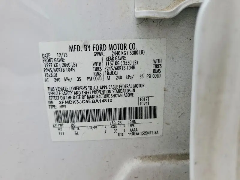 2014 FORD EDGE SEL  