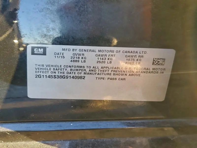 2016 CHEVROLET IMPALA LTZ  