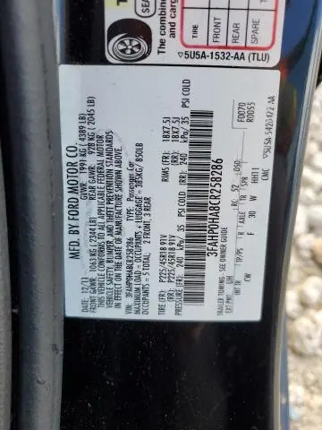 2012 FORD FUSION SE  