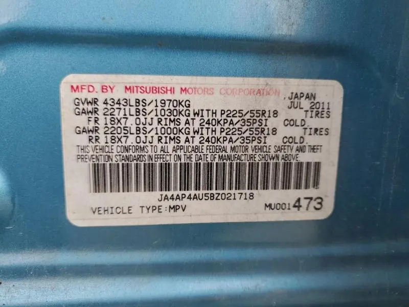 2011 MITSUBISHI OUTLANDER SPORT SE  