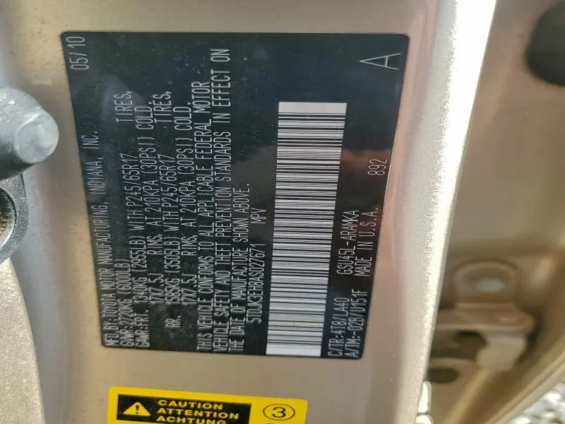 2010 TOYOTA HIGHLANDER SE  