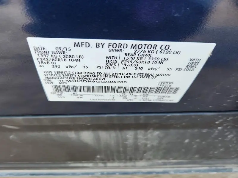 2016 FORD EXPLORER XLT  