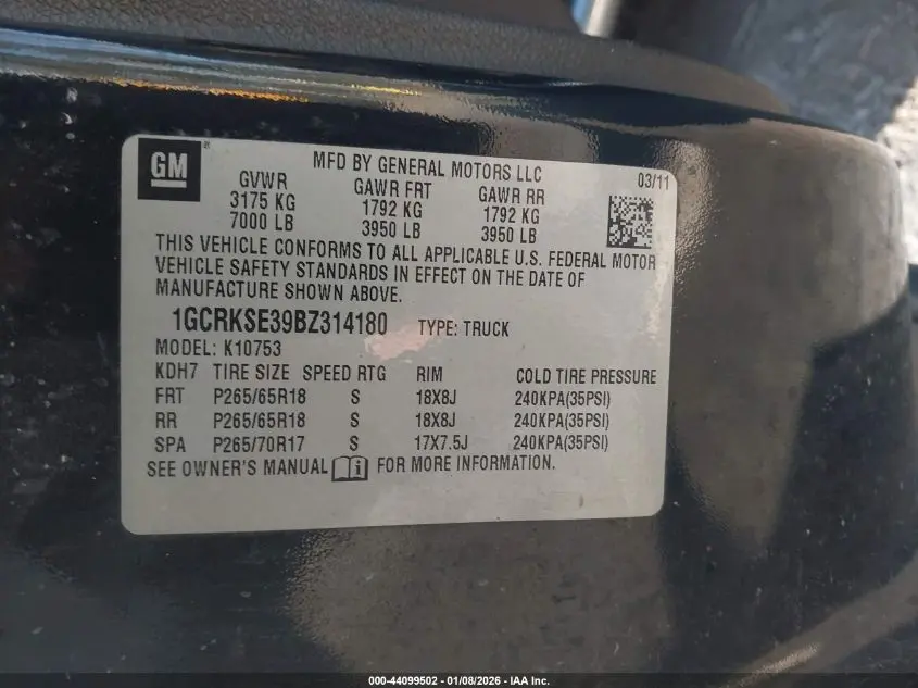 2011 CHEVROLET SILVERADO 1500 LT