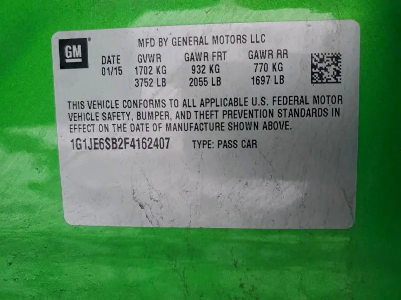 2015 CHEVROLET SONIC LTZ  