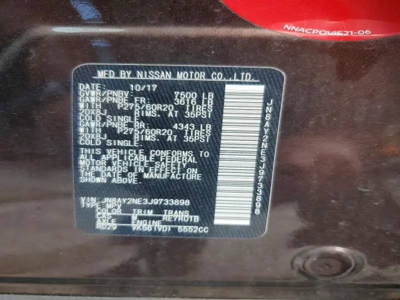 2018 NISSAN ARMADA PLATINUM  