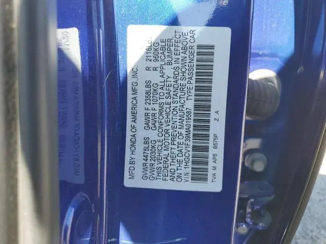 2021 HONDA ACCORD SPORT  