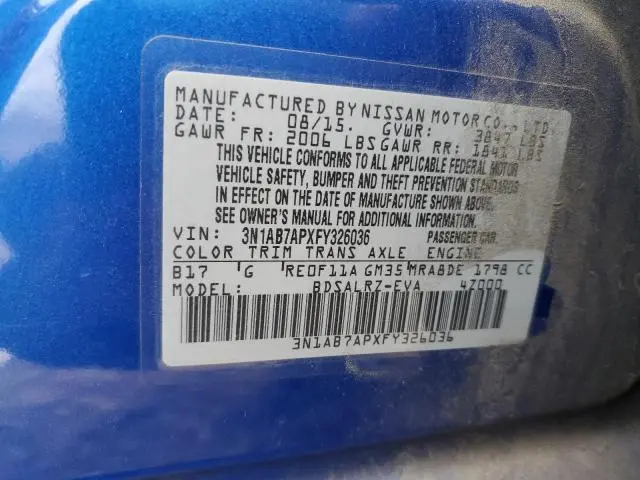 2015 NISSAN SENTRA S  