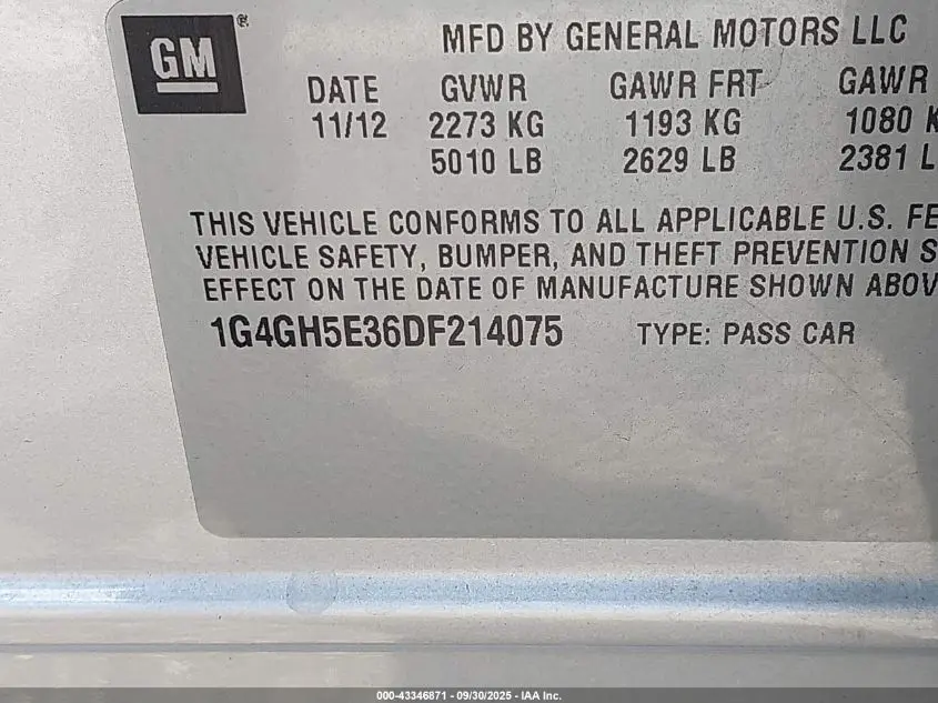 2013 BUICK LACROSSE PREMIUM 2 GROUP