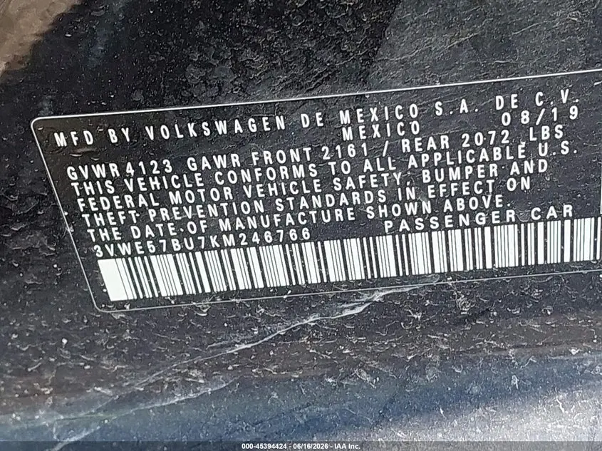 2019 VOLKSWAGEN JETTA 1.4T SEL