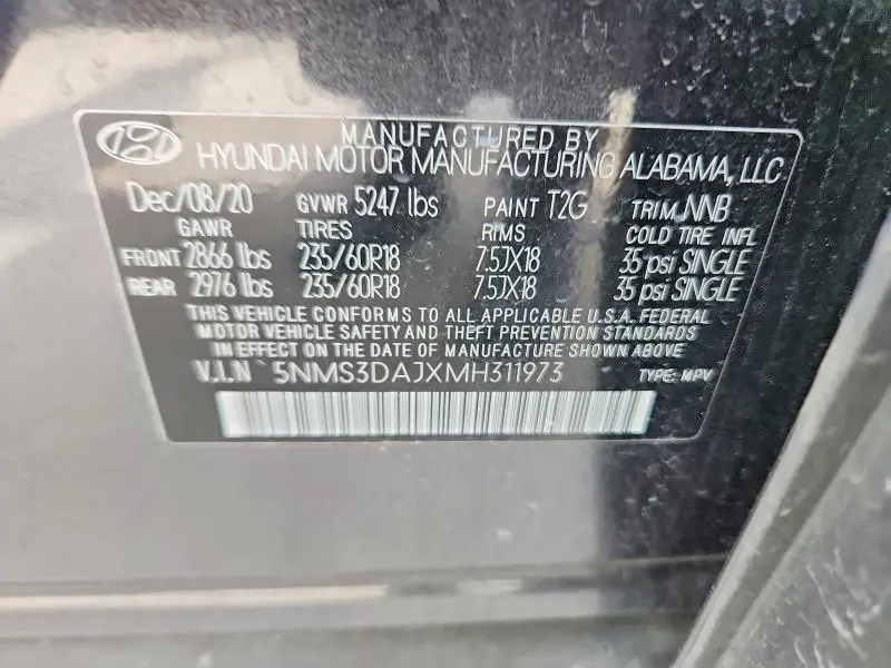 2021 HYUNDAI SANTA FE SEL  