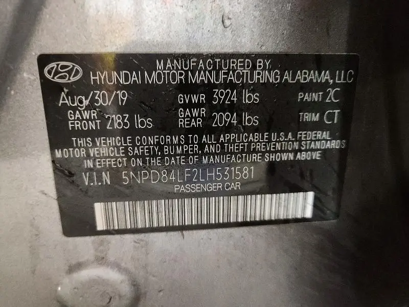 2020 HYUNDAI ELANTRA SEL  