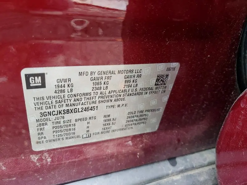 2016 CHEVROLET TRAX LS  