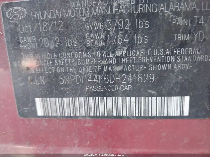 2013 HYUNDAI ELANTRA GLS