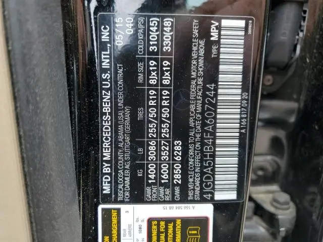 2015 MERCEDES-BENZ ML 350 4MATIC  