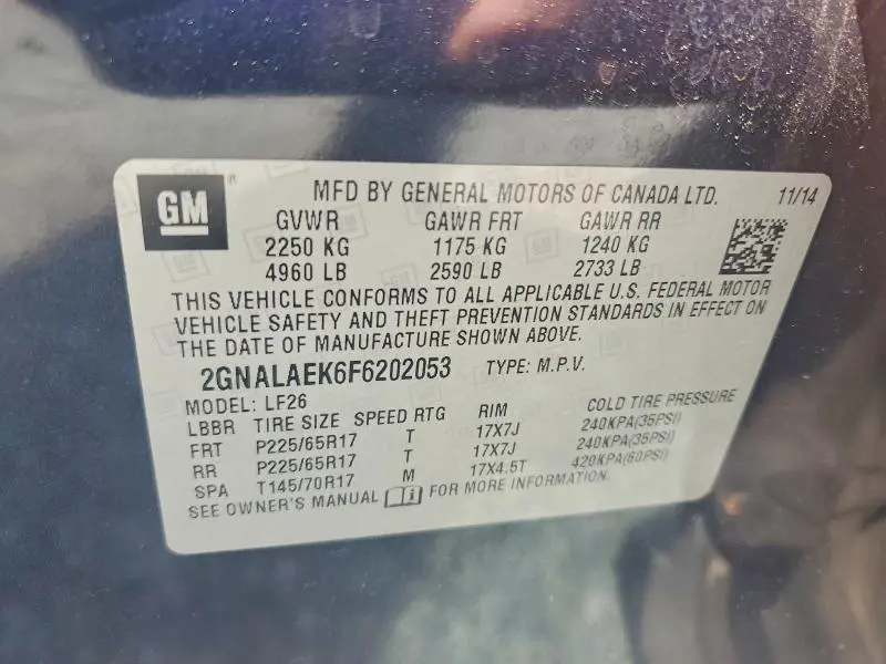 2015 CHEVROLET EQUINOX LS  