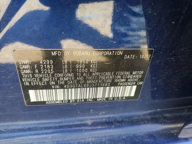 2018 SUBARU IMPREZA SPORT  
