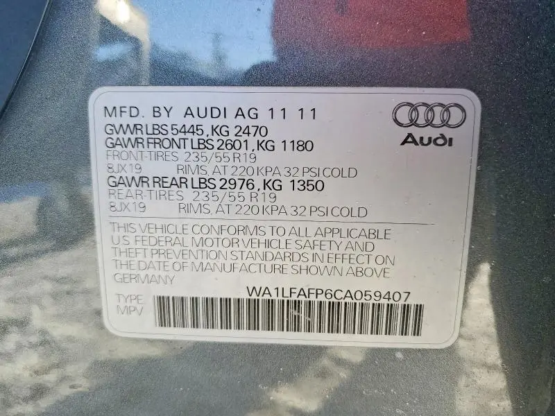 2012 AUDI Q5 PREMIUM PLUS  