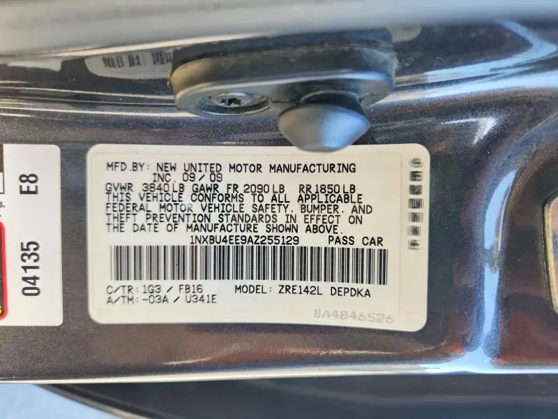 2010 TOYOTA COROLLA BASE  