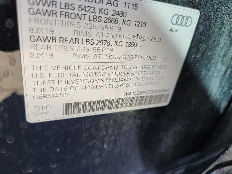 2016 AUDI Q5 PREMIUM PLUS  