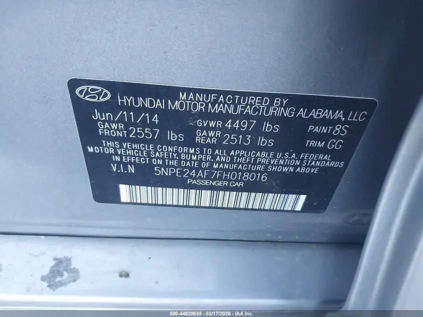 2015 HYUNDAI SONATA SE