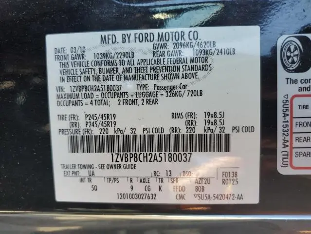 2010 FORD MUSTANG GT