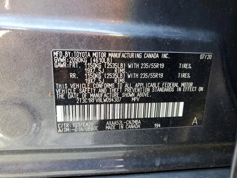 2020 TOYOTA RAV4 XLE PREMIUM  