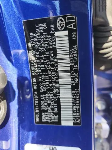 2019 TOYOTA COROLLA L  