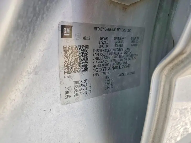 2019 CHEVROLET COLORADO LT  