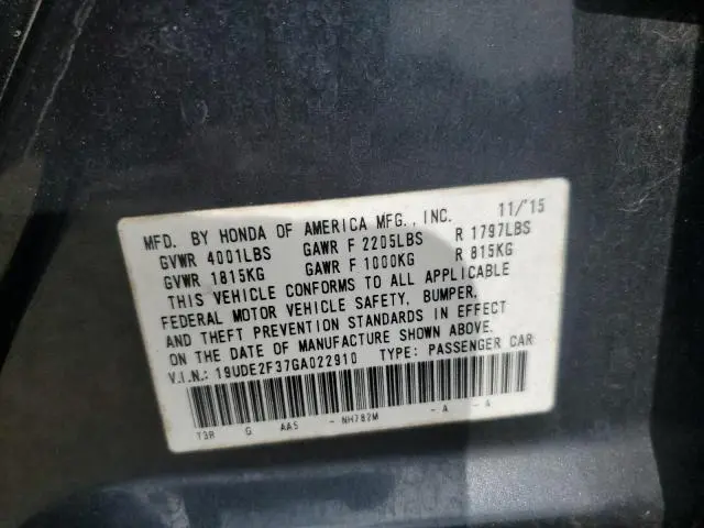 2016 ACURA ILX BASE WATCH PLUS  