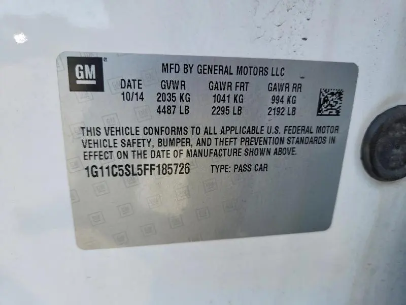 2015 CHEVROLET MALIBU 1LT  