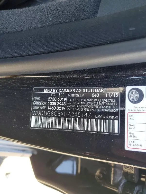 2016 MERCEDES-BENZ S 550  