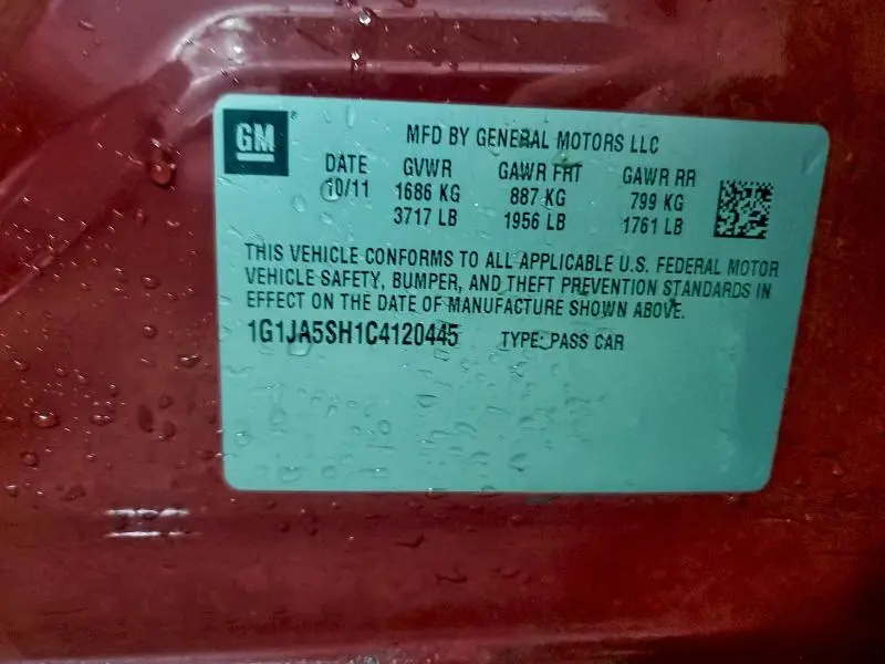 2012 CHEVROLET SONIC LS  