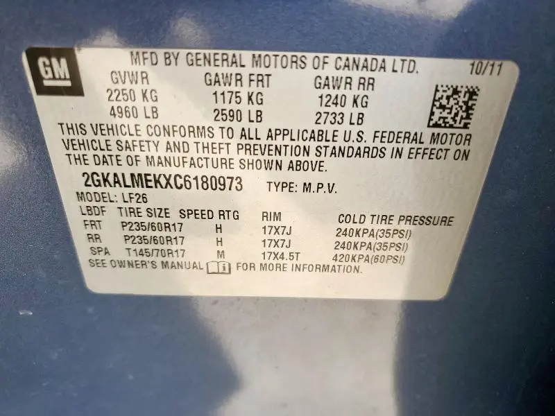 2012 GMC TERRAIN SLE  