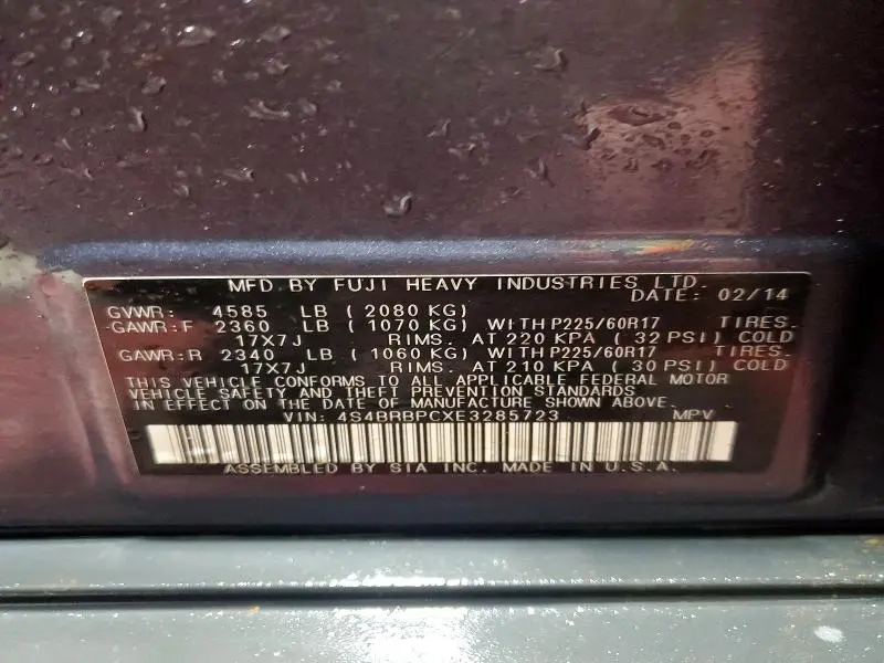 2014 SUBARU OUTBACK 2.5I LIMITED  