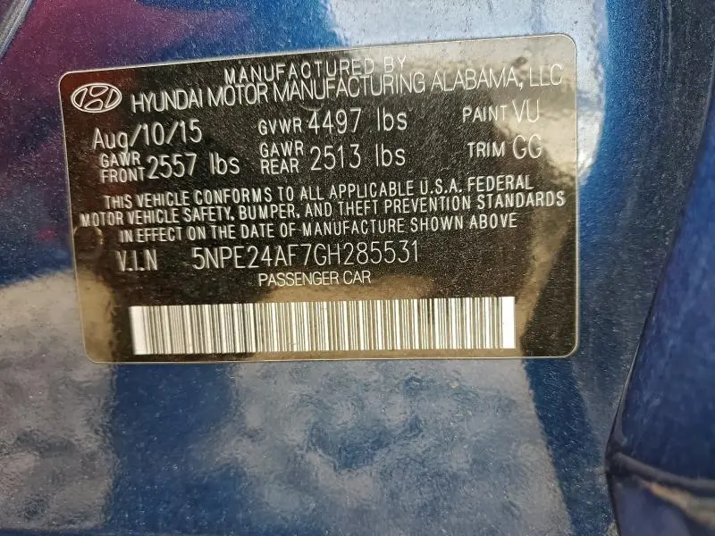 2016 HYUNDAI SONATA SE  