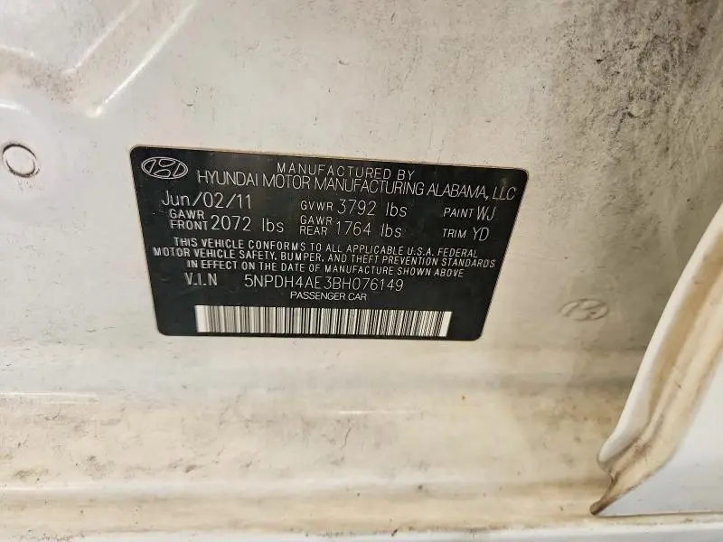 2011 HYUNDAI ELANTRA LIMITED  