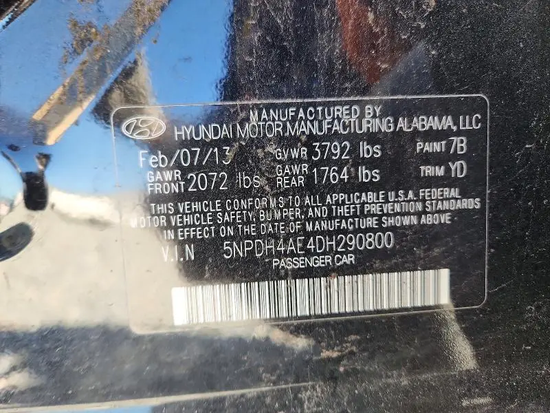 2013 HYUNDAI ELANTRA GLS  