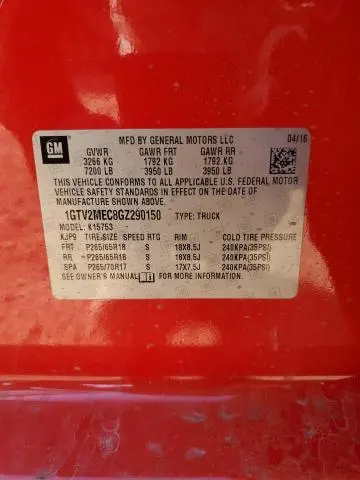 2016 GMC SIERRA K1500 SLE  