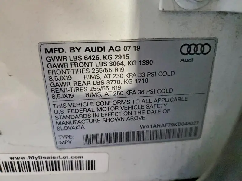 2019 AUDI Q7 PREMIUM  