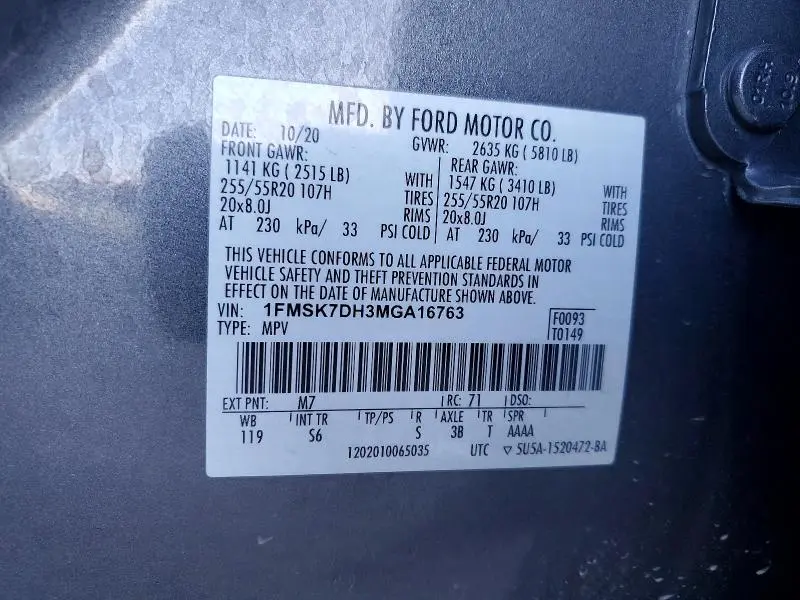 2021 FORD EXPLORER XLT  