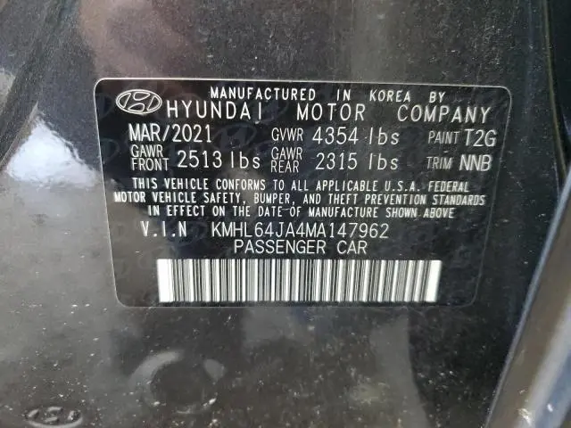 2021 HYUNDAI SONATA SEL  