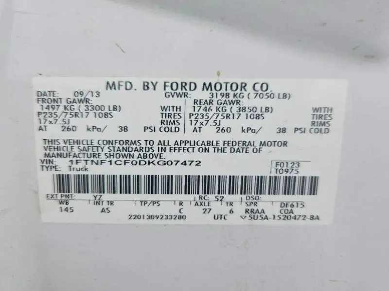 2013 FORD F150   