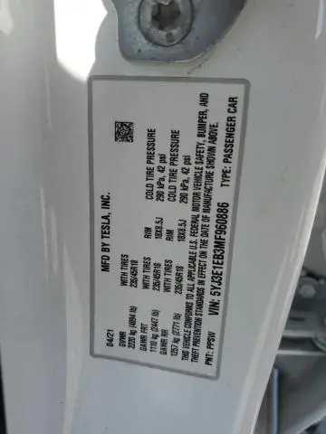 2021 TESLA MODEL 3   