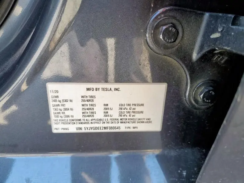 2021 TESLA MODEL Y