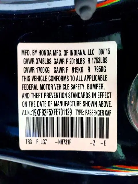 2015 HONDA CIVIC LX  